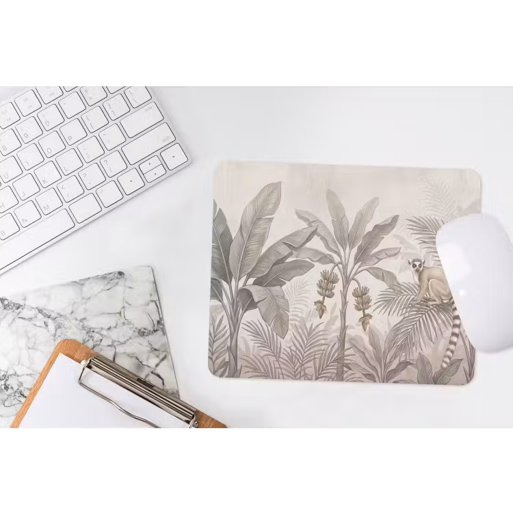 Natuur - Jungle - Ringstaartmaki - Bruin muismat rubber klein -witbureau