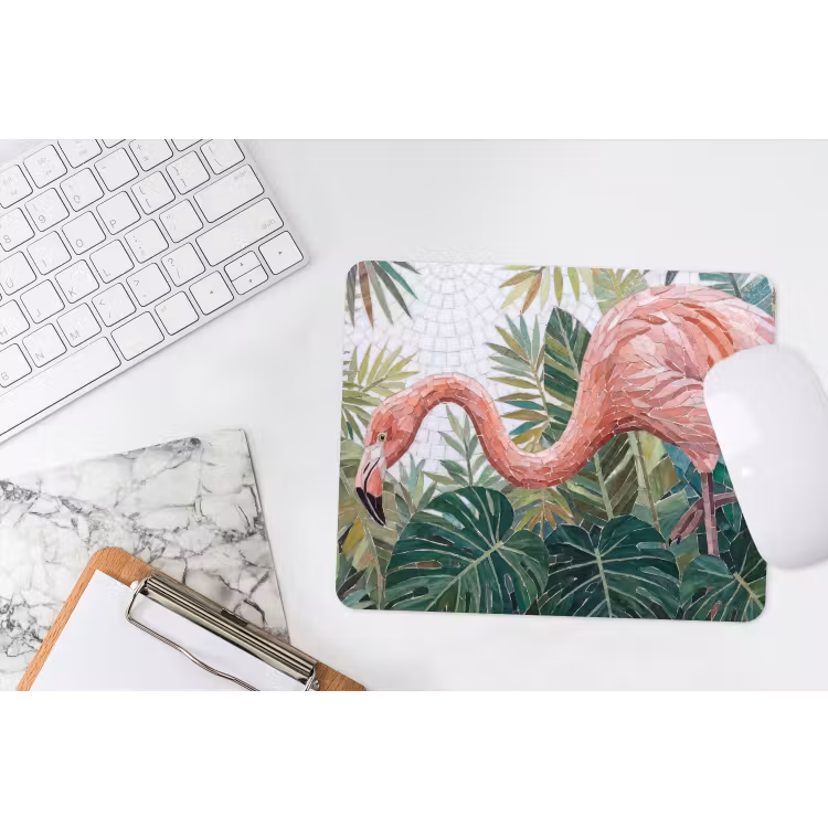 Natuur - Bladeren - Abstract - Groen - Vogel muismat rubber klein -witbureau