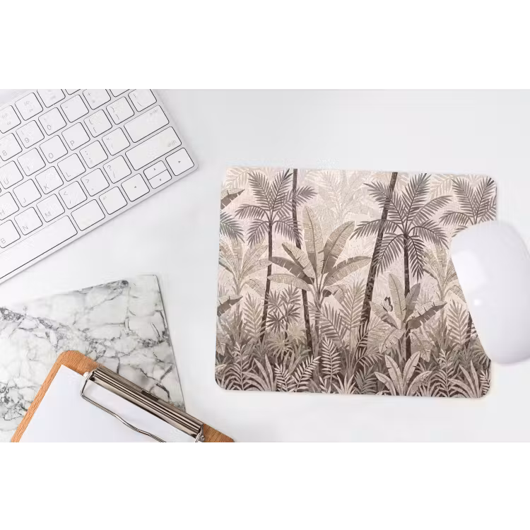 Natuur - Bladeren - Landschap - Mozaïek - Beige muismat rubber klein -witbureau