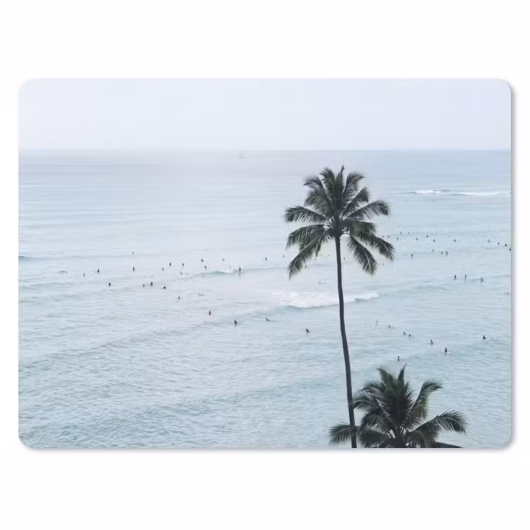 Oceaan - Palmbomen - Surfers muismat rubber klein -3d