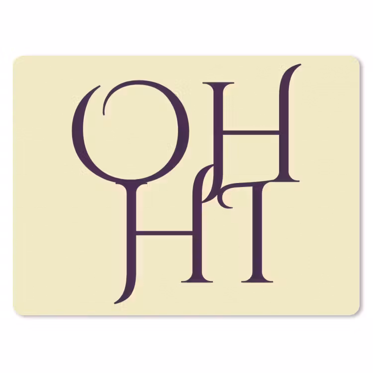 Oh hi - Geel - Monogram muismat rubber klein -3d