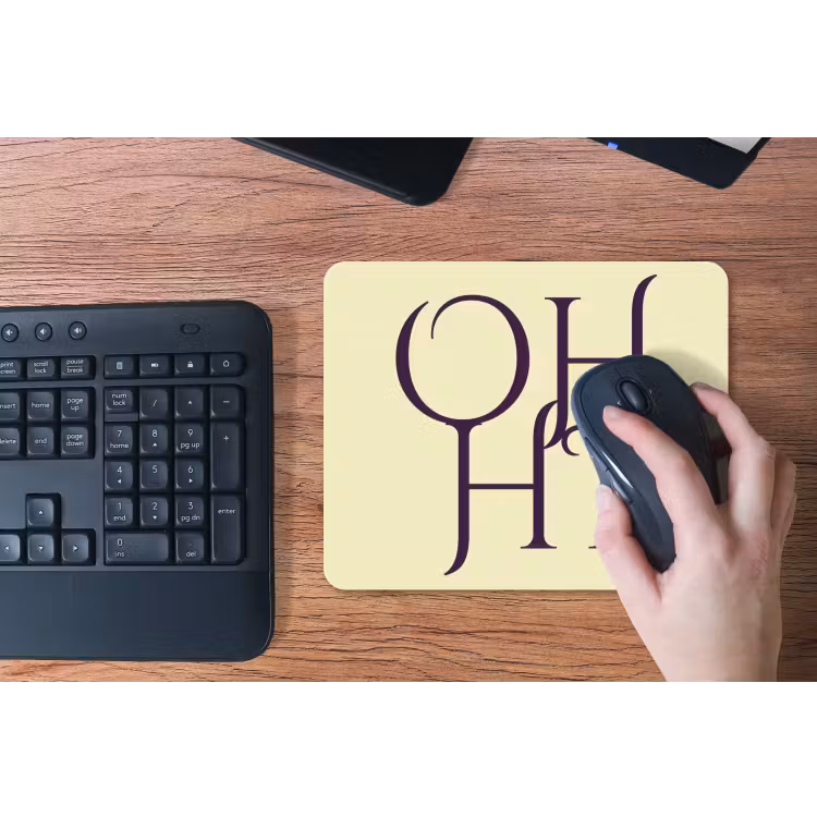 Oh hi - Geel - Monogram muismat rubber klein -toetsenbord