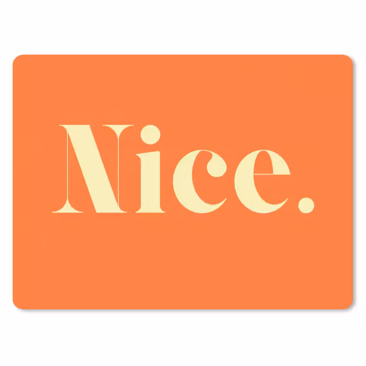 Oranje - Gebroken wit - Nice muismat rubber klein -3d