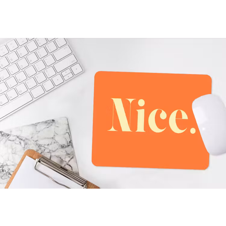 Oranje - Gebroken wit - Nice muismat rubber klein -witbureau