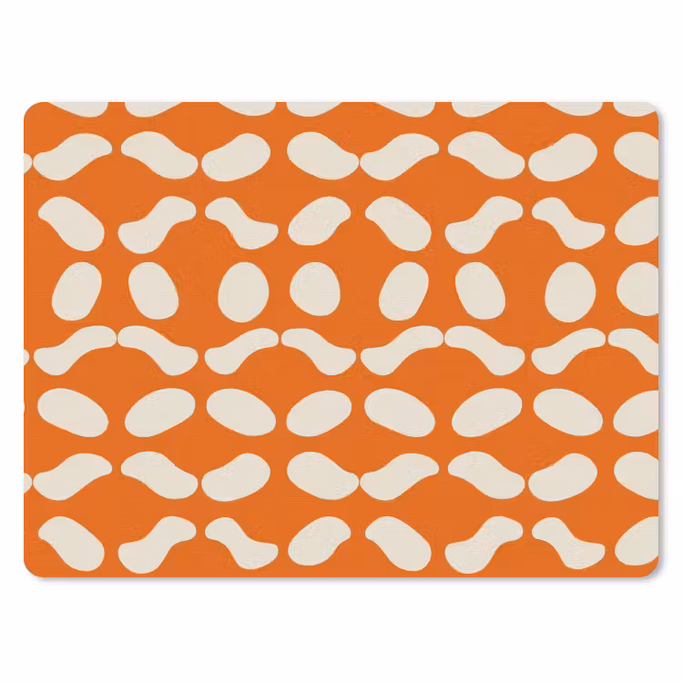 Oranje - Organische vormen - Wit muismat rubber klein 262 -3d