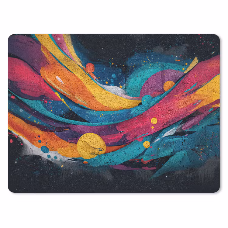 Banen - Golven - Kleurrijk - Abstract muismat rubber klein -3d