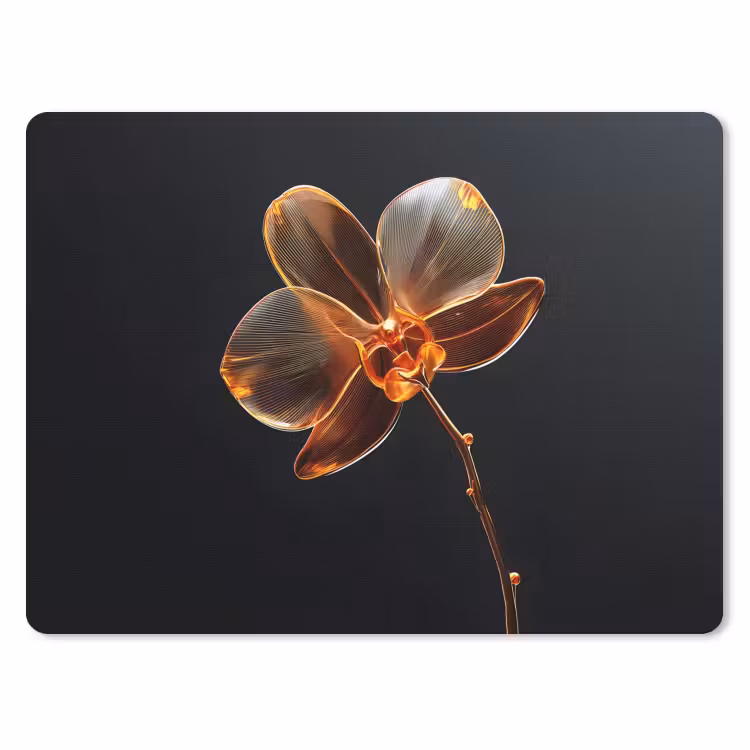 Orchidee - Doorzichtig - Bloem muismat rubber klein -3d