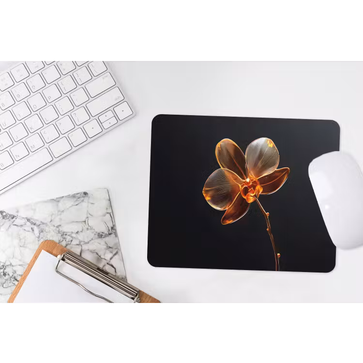 Orchidee - Doorzichtig - Bloem muismat rubber klein -witbureau