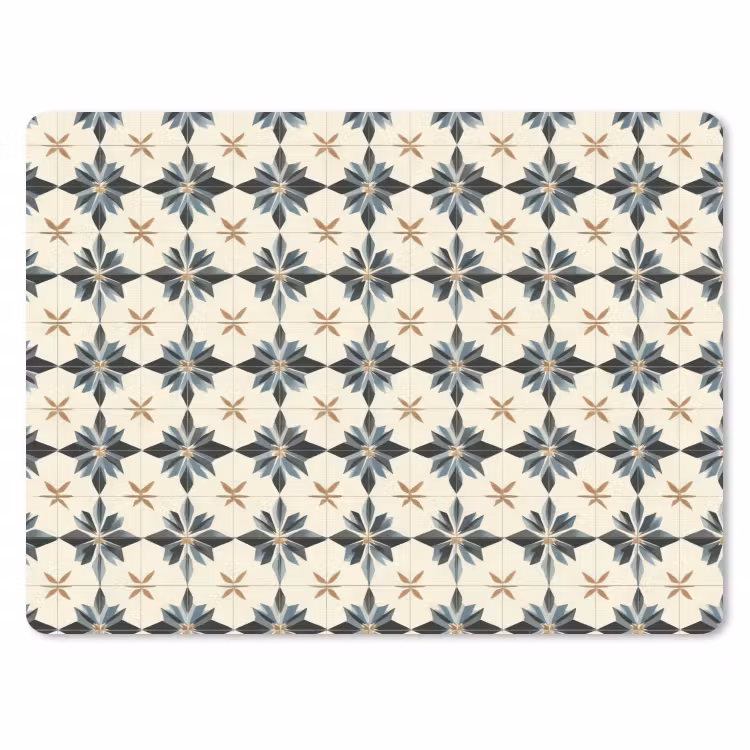 Sierlijk - Ornament - Blauw muismat rubber klein 262 -3d