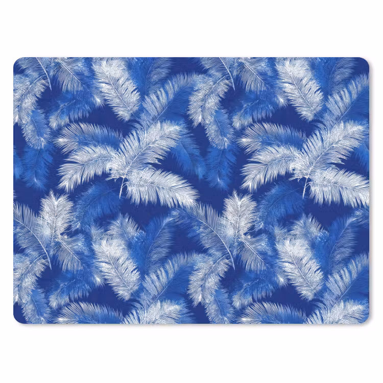Palmblad - Patroon - Blauw muismat rubber klein 262 -3d