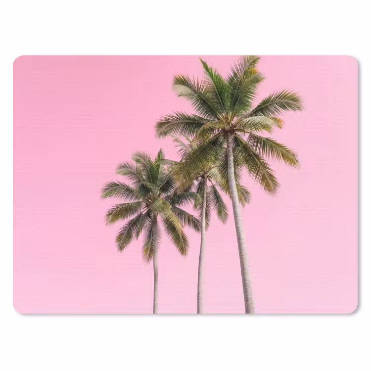 Palmboom - Tropisch - Pink muismat rubber klein -3d