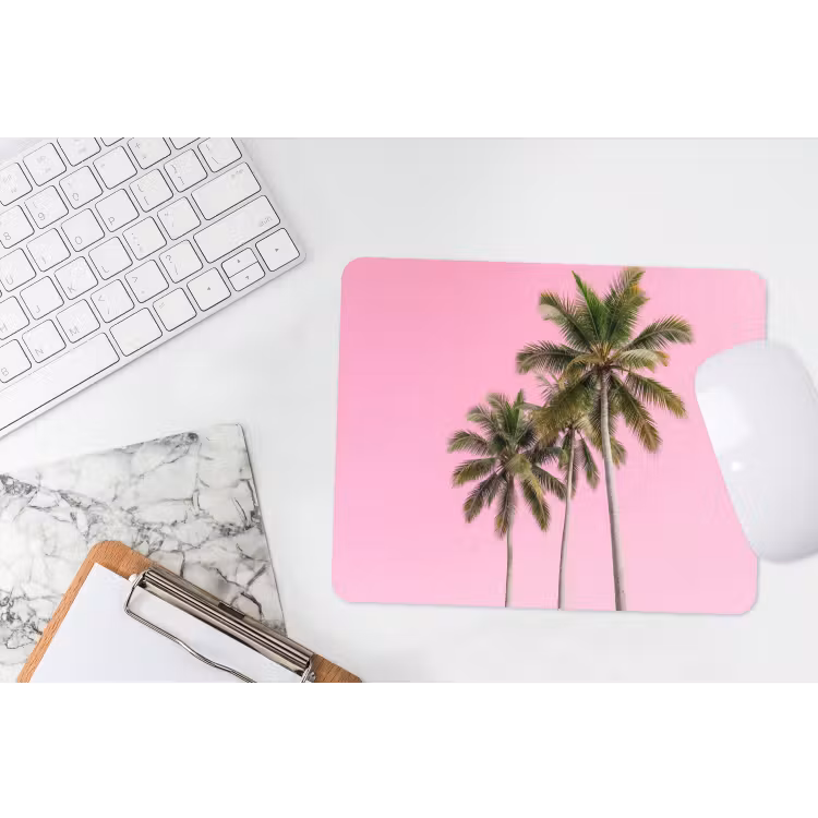 Palmboom - Tropisch - Pink muismat rubber klein -witbureau