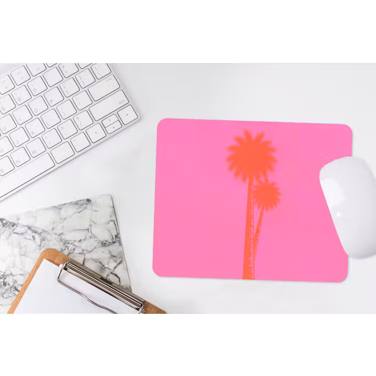 Palmbomen - Modern - Roze muismat rubber klein -witbureau