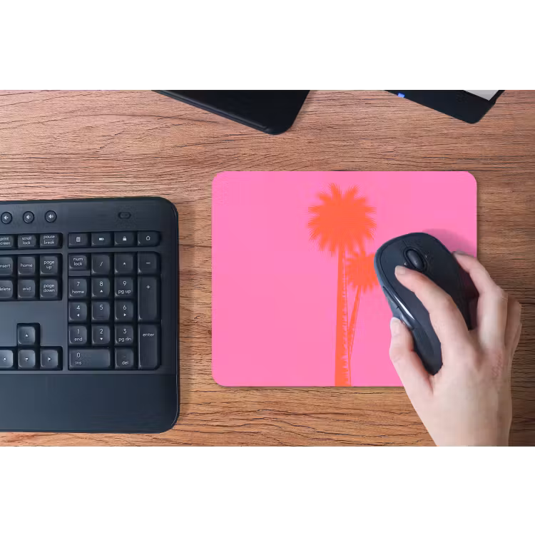 Palmbomen - Modern - Roze muismat rubber klein -toetsenbord