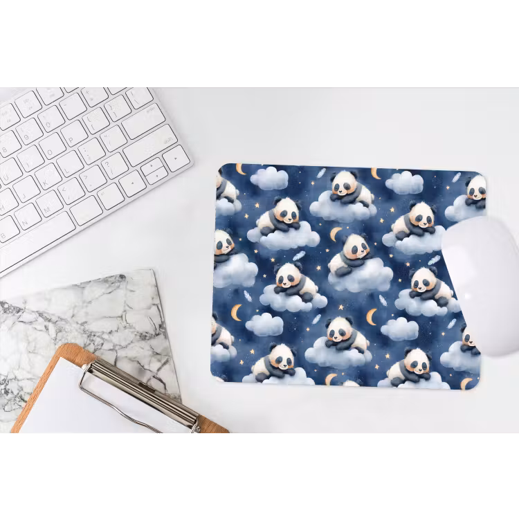 Panda's - Slapen - Blauw muismat rubber klein 262 -witbureau