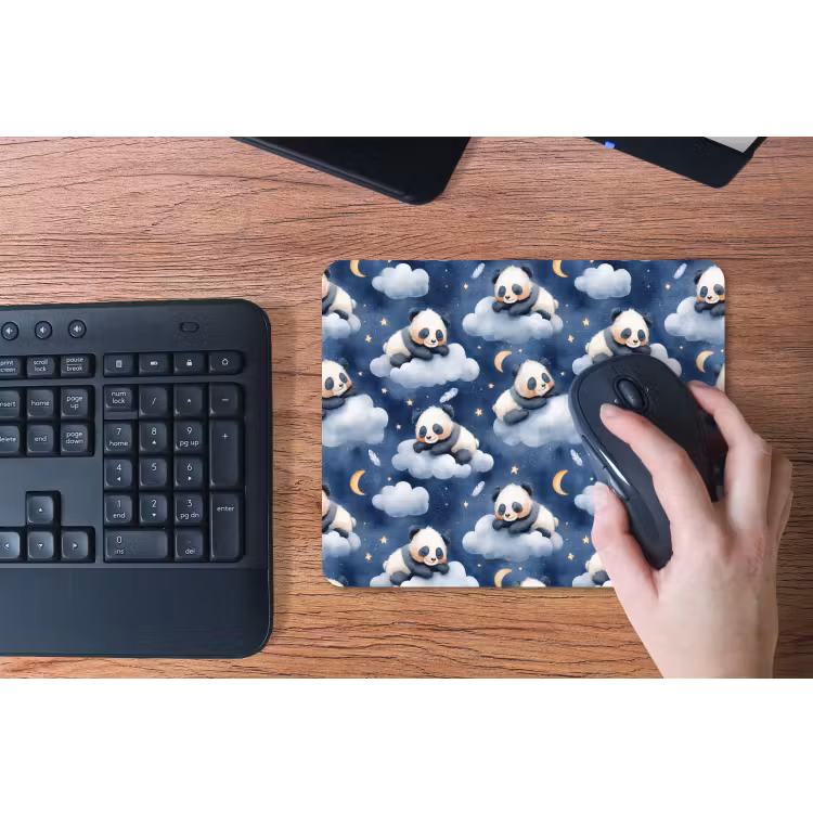 Panda's - Slapen - Blauw muismat rubber klein 262 -toetsenbord