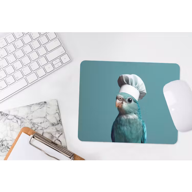 Parkiet - Vogel - Koksmuts - Cute muismat rubber klein -witbureau