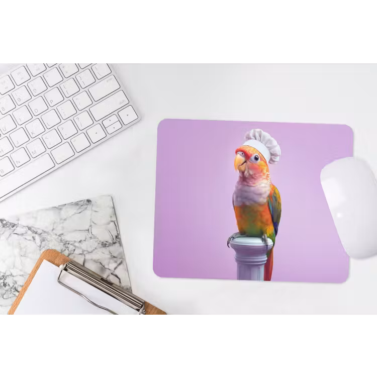 Papegaai - Koksmuts - Pilaar - Vogel muismat rubber klein -witbureau