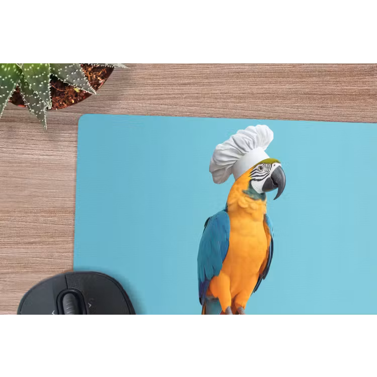 Papegaai - Koksmuts - Grappig - Vogel muismat rubber klein -closeup