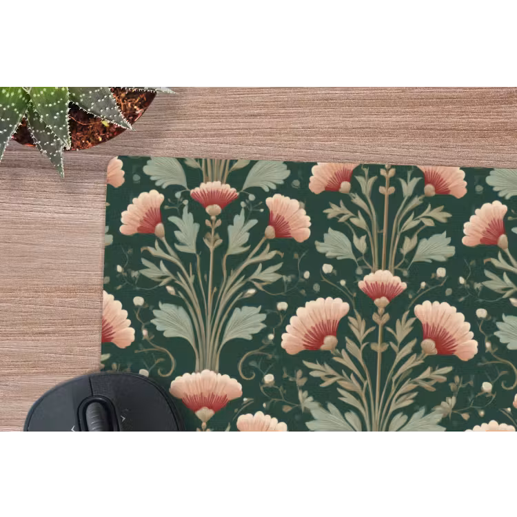Patroon - Botanisch - Kleurrijk muismat rubber klein 262 -closeup