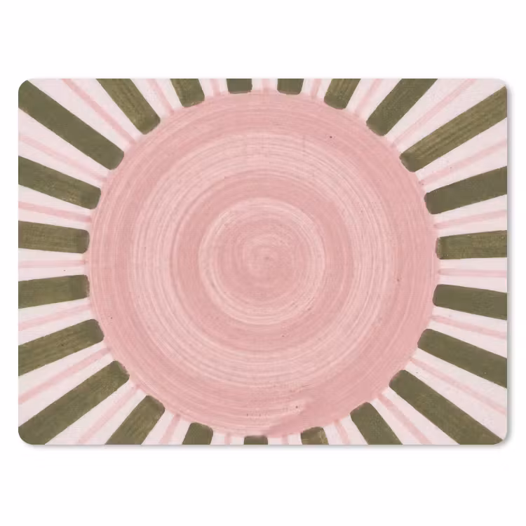 Patroon - Cirkel - Stralen - Abstract - Roze muismat rubber klein -3d
