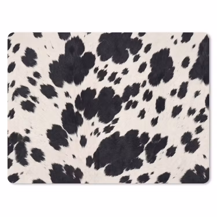 Patroon - Vacht - Zwart - Wit muismat rubber klein -3d