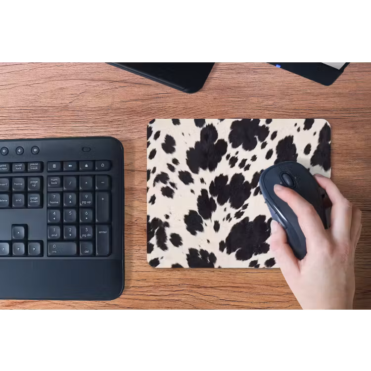 Patroon - Vacht - Zwart - Wit muismat rubber klein -toetsenbord