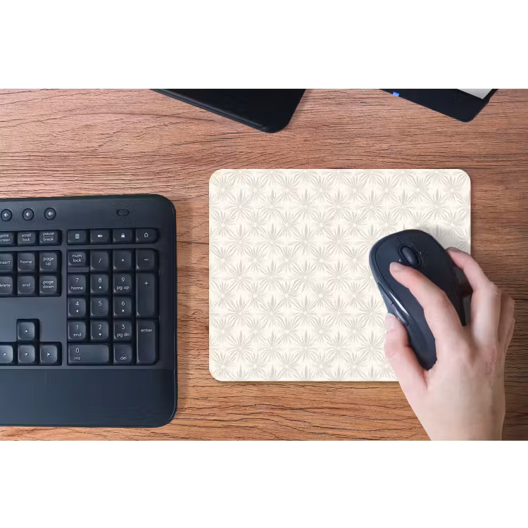 Patroon - Bloemen - Beige muismat rubber klein 262 -toetsenbord