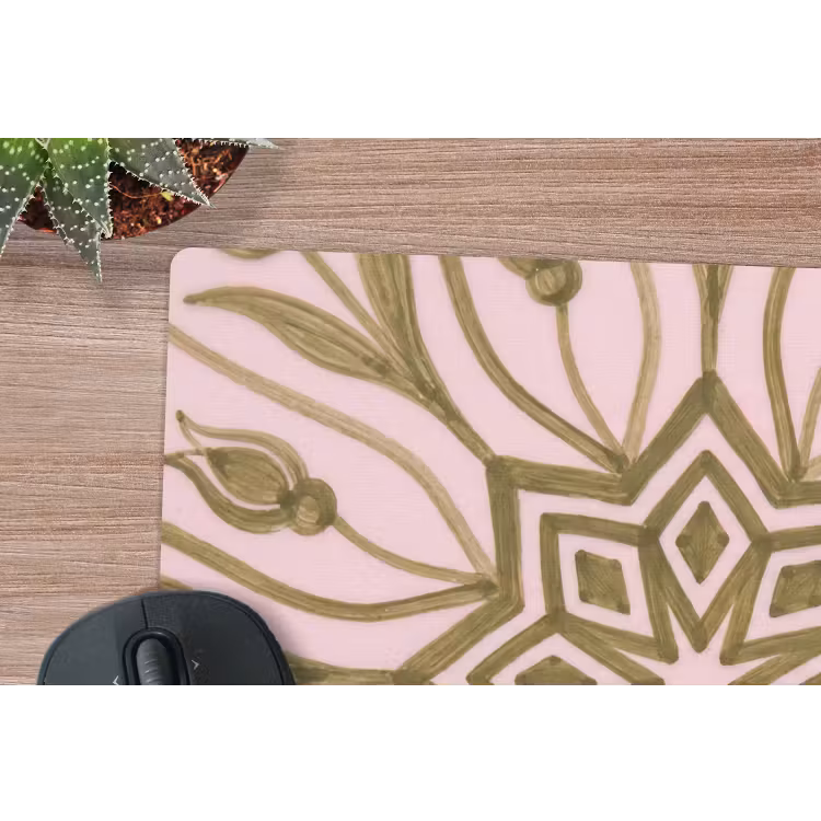Patroon - Mandala - Decoratie - Abstract - Groen muismat rubber klein -closeup