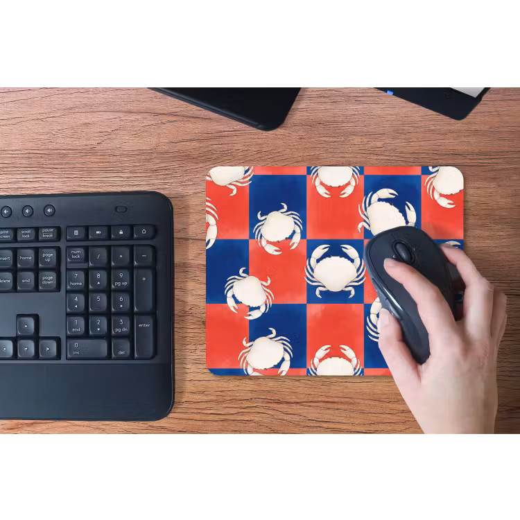 Patroon - Zeeleven - Rood - Blauw - Abstract muismat rubber klein -toetsenbord