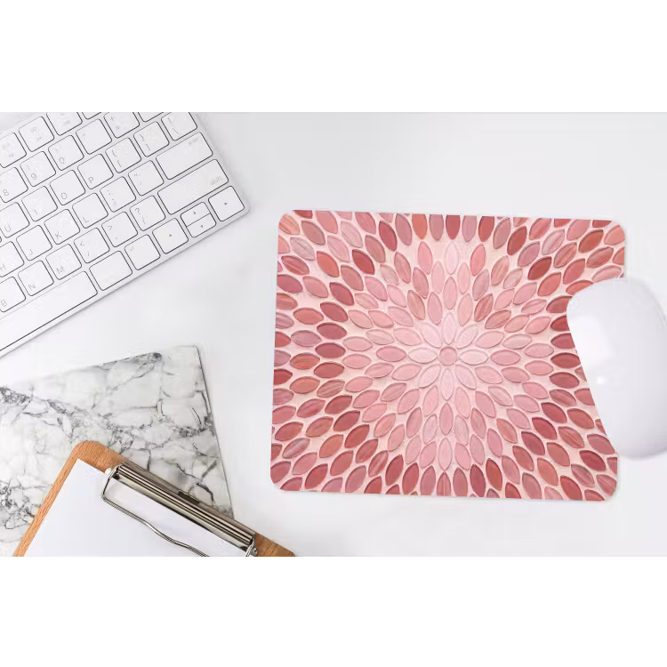 Patroon - Mozaïek - Ovaal - Abstract - Roze muismat rubber klein -witbureau