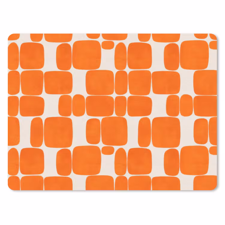 Patroon - Retro - Oranje muismat rubber klein 262 -3d