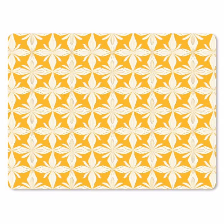 Patroon - Retro - Geel muismat rubber klein 262 -3d