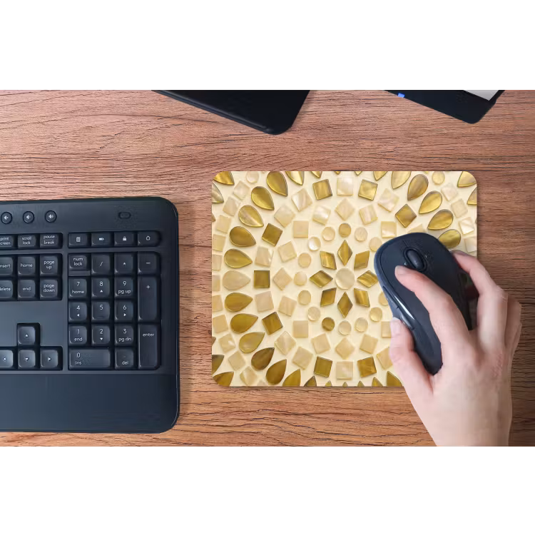 Patroon - Vormen - Mozaïek - Abstract - Goud muismat rubber klein -toetsenbord