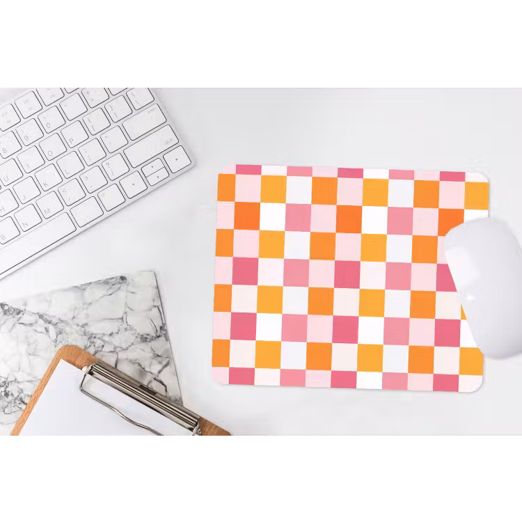 Patroon - Vierkant - Roze muismat rubber klein 262 -witbureau