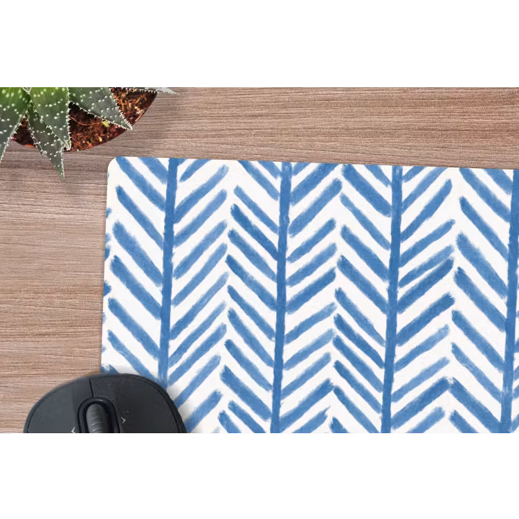 Patroon - Streep - Blauw muismat rubber klein 262 -closeup