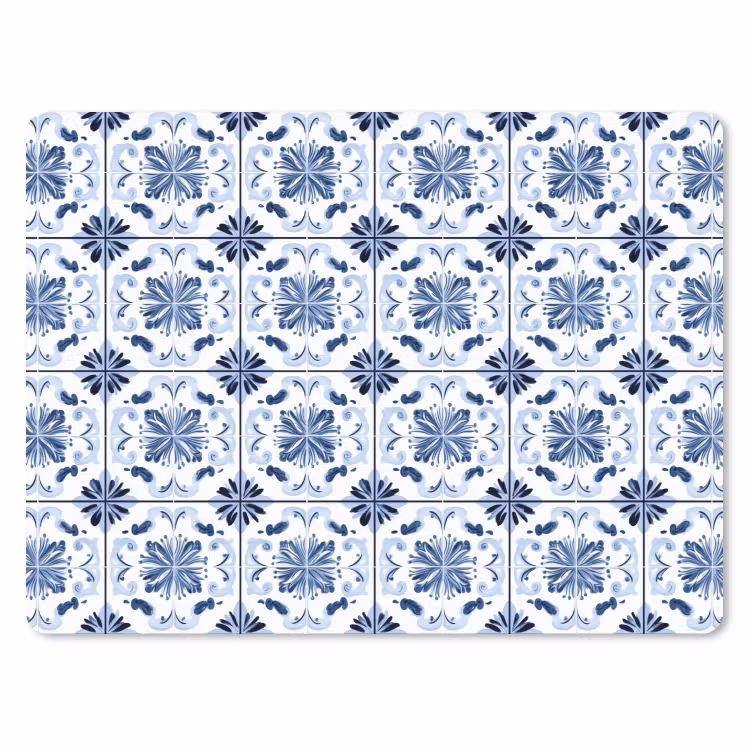 Patroon - Tegel - Blauw muismat rubber klein 262 -3d