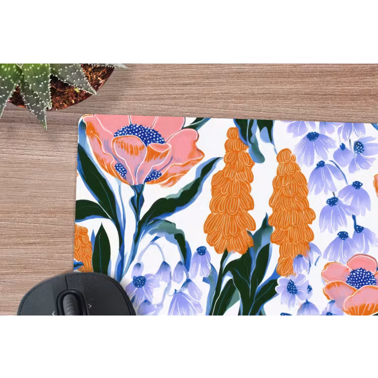 Patroon - Aquarel - Kleurrijk muismat rubber klein 262 -closeup