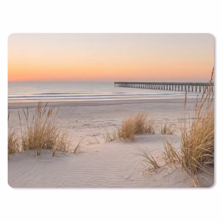 Pier - Zonsondergang - Strand muismat rubber klein -3d