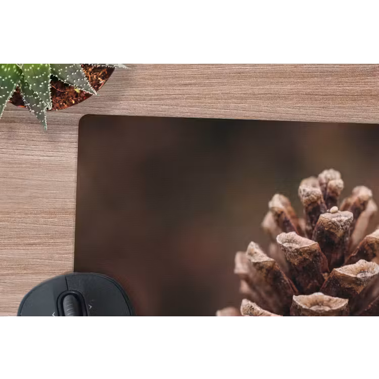 Dennenappel - Bos - Herfst - Bruin - Sfeervol muismat rubber klein -closeup