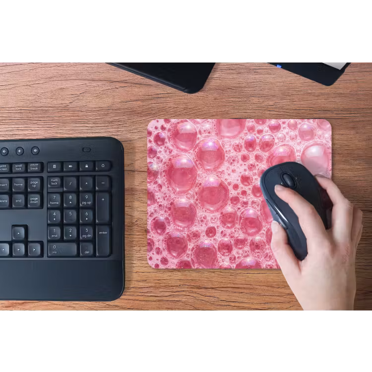 Roze - Schuim - Bubbels muismat rubber klein -toetsenbord