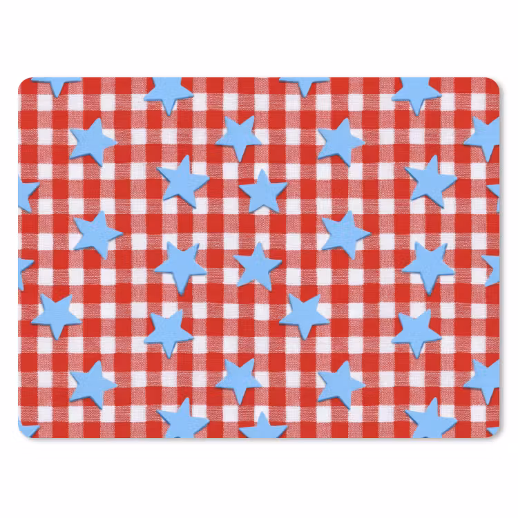 Ruit - Sterren - Rood muismat rubber klein 262 -3d