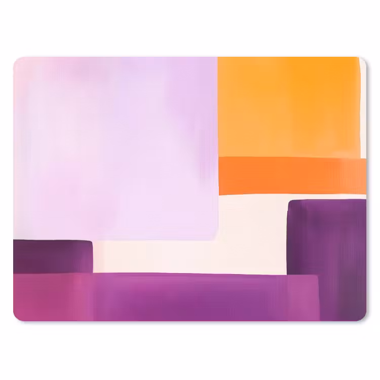 Vlakken - Abstract - Rechthoekig - Oranje muismat rubber klein -3d