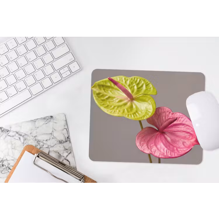 Planten - Anthurium - Groen - Roze muismat rubber klein -witbureau