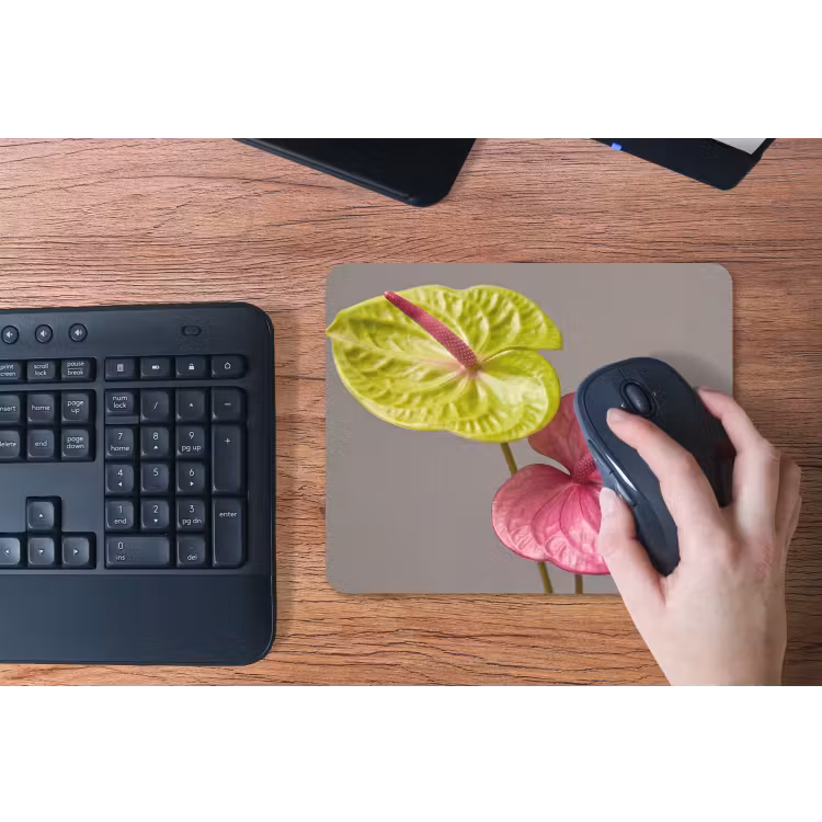 Planten - Anthurium - Groen - Roze muismat rubber klein -toetsenbord