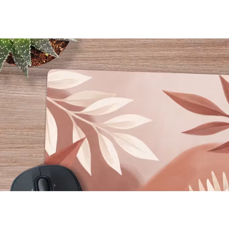 Planten - Bladeren - Botanisch - Modern - Bruin muismat rubber klein -closeup