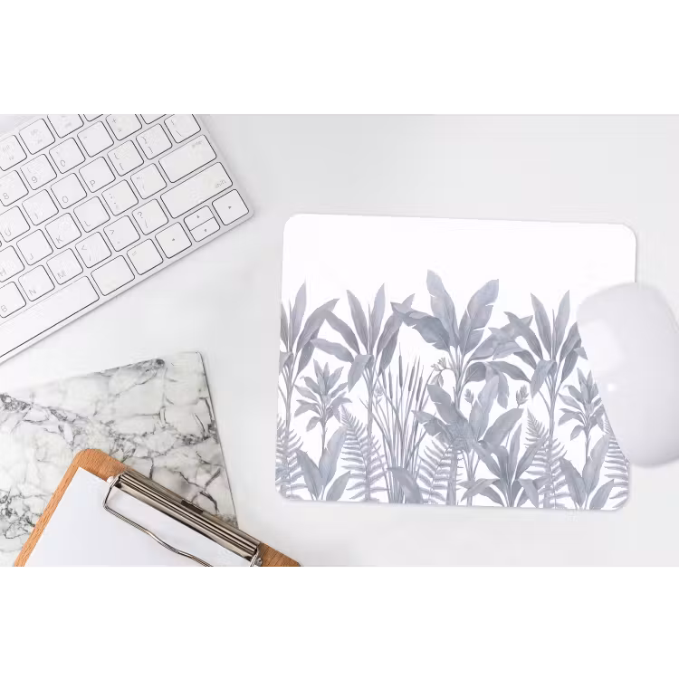 Planten - Bladeren - Natuur - Grijs muismat rubber klein -witbureau