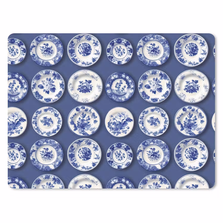 Borden - Floraal - Blauw muismat rubber klein 262 -3d