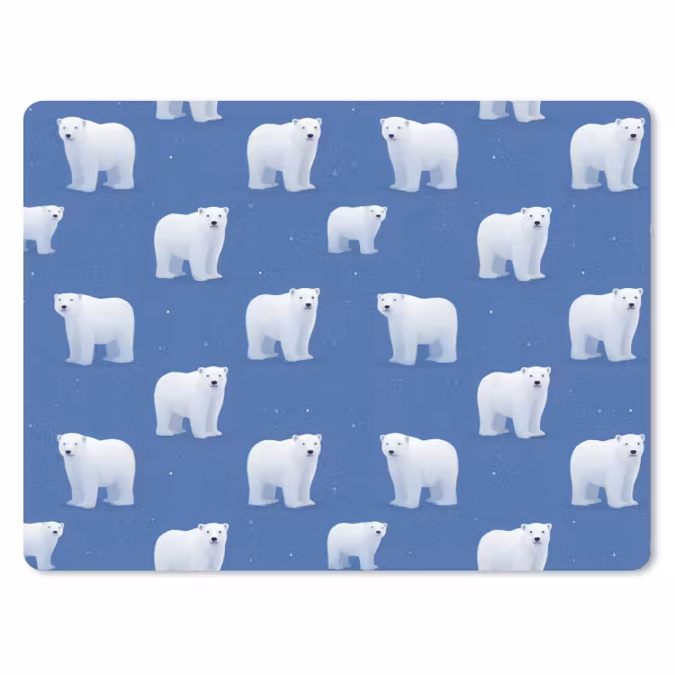 IJsbeer - Patroon - Blauw muismat rubber klein 262 -3d