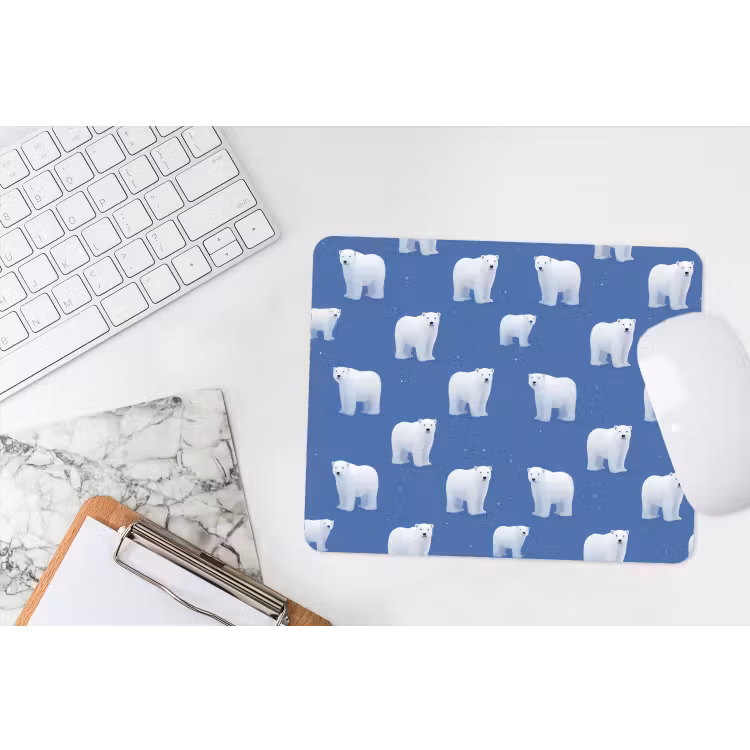IJsbeer - Patroon - Blauw muismat rubber klein 262 -witbureau